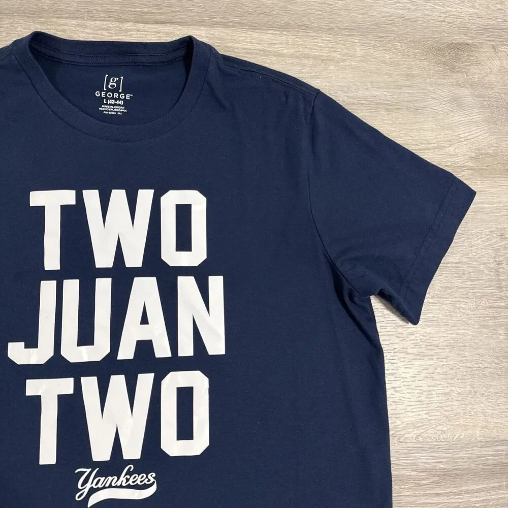 Juan Soto Shirt New York Yankees Two Juan Two Men's Blue Large 65% Polyester
